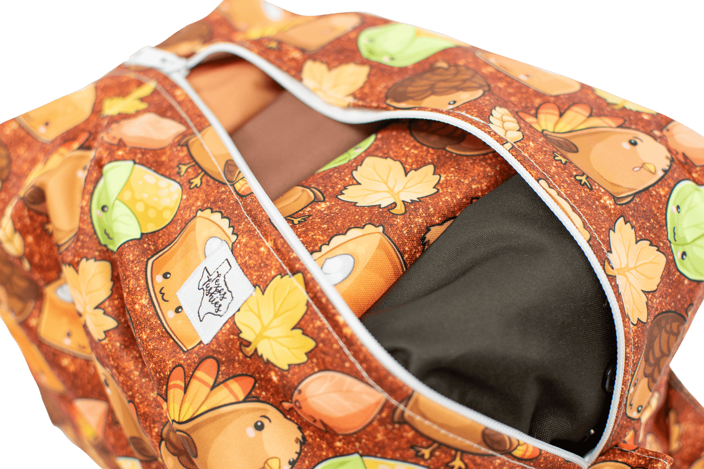Thanksgiving Cuties Diaper Pod with Dual Layer PUL and Snap Handle Texas Tushies