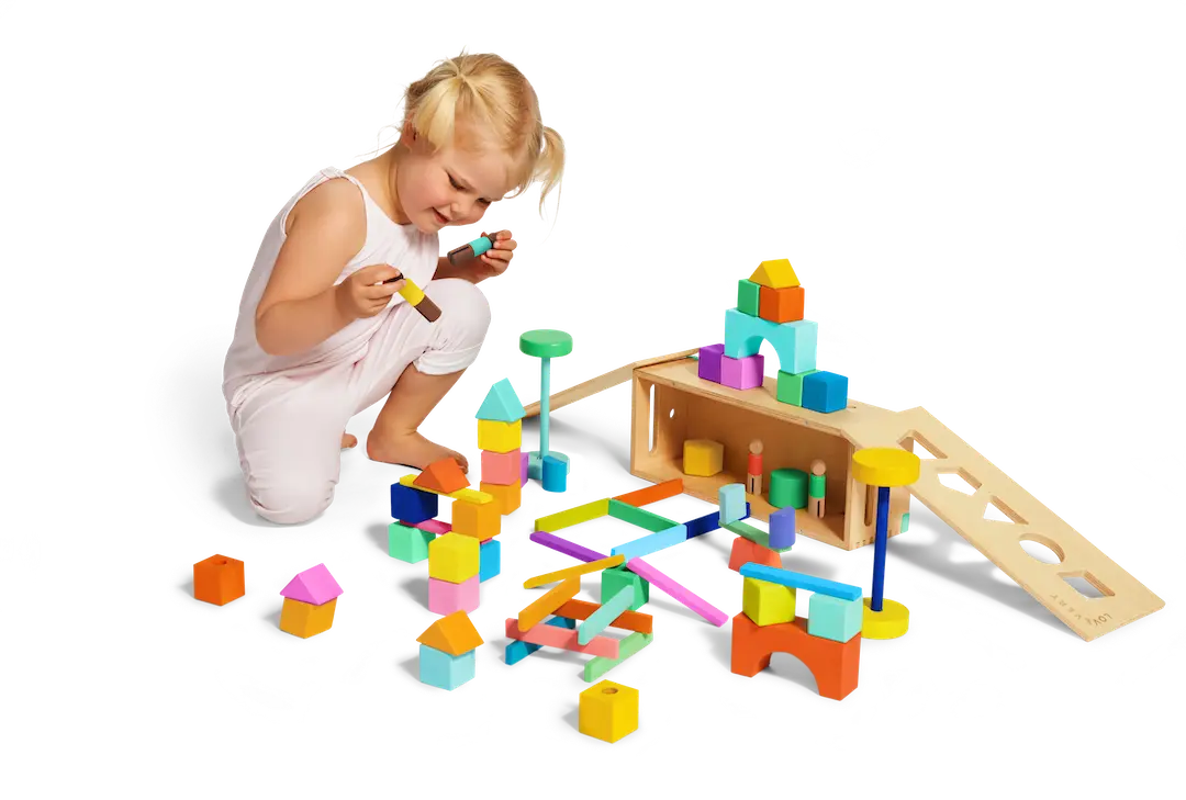 The Block Set Heirloom Quality Wooden Building Blocks for Skill Development.