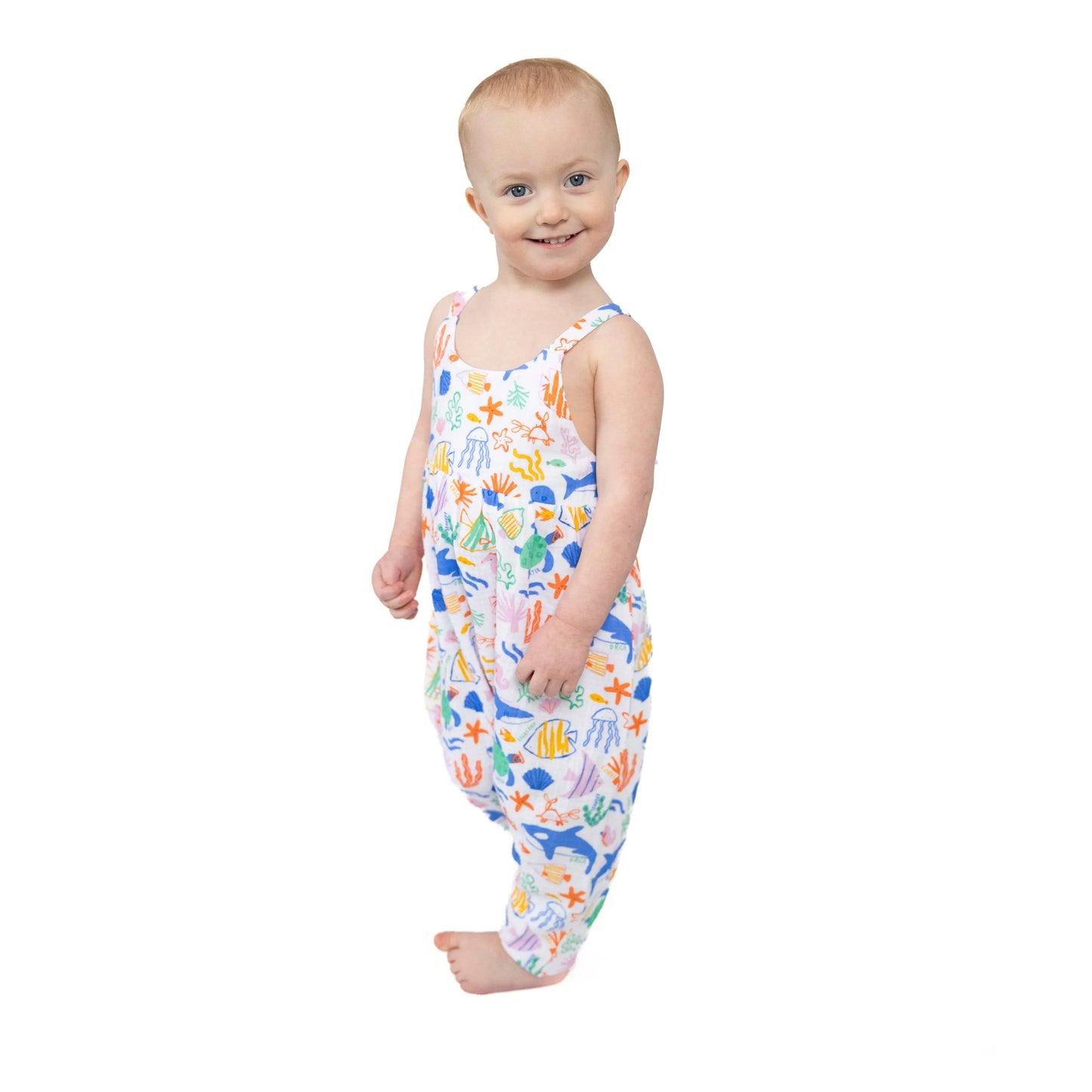 Tie Back Romper - Colorful Reef Angel Dear