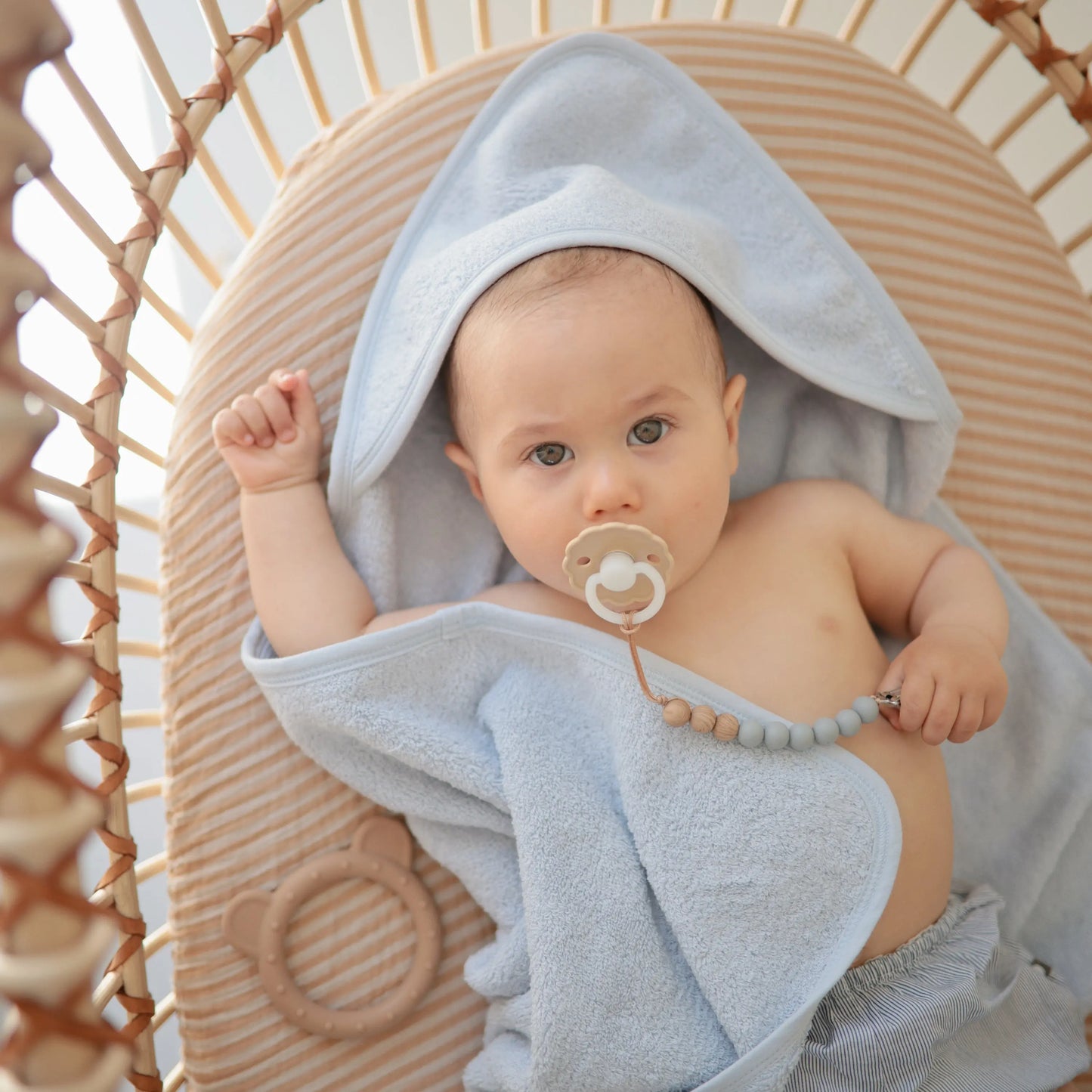 Organic Cotton Baby Hooded Towel Soft and Absorbent for Cozy Cuddles Mushie