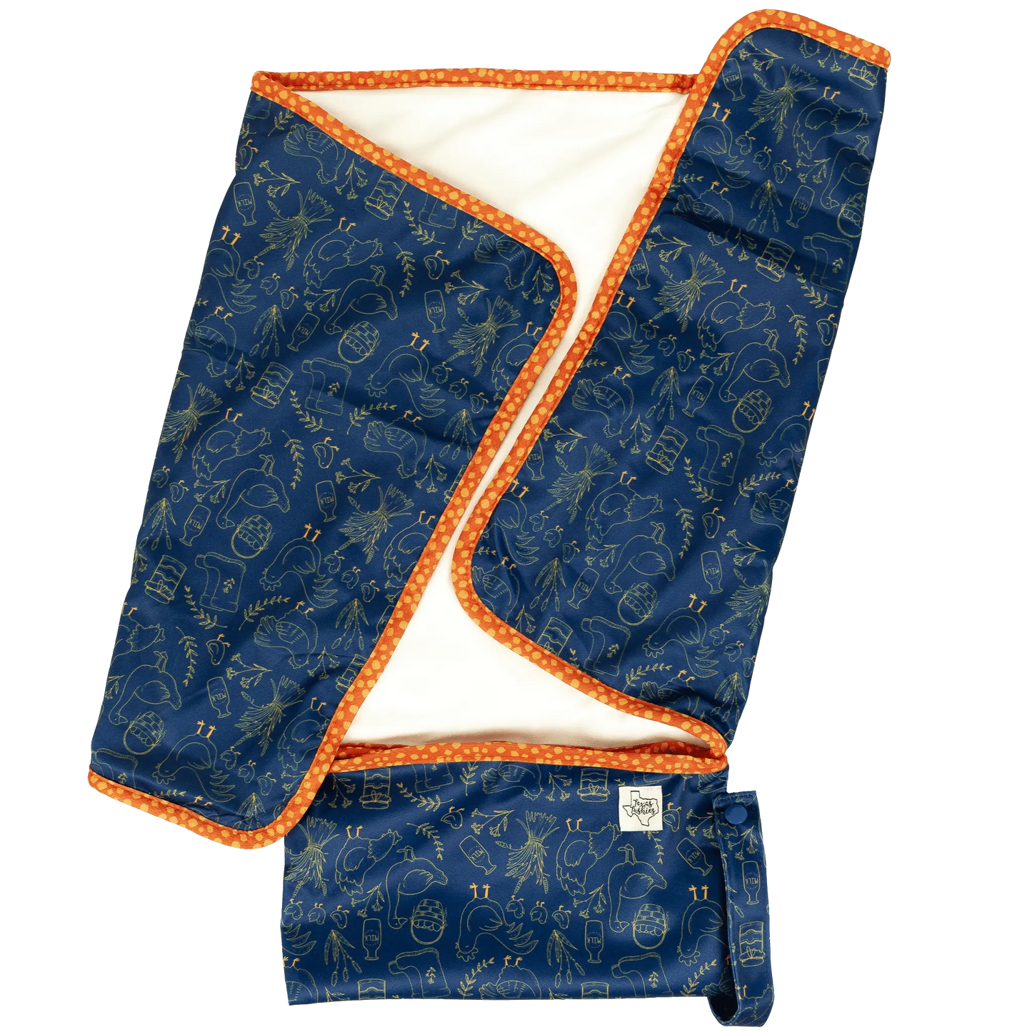 Travel Changing Pad with Soft Bamboo Velour and Compact Fold Up Design Texas Tushies