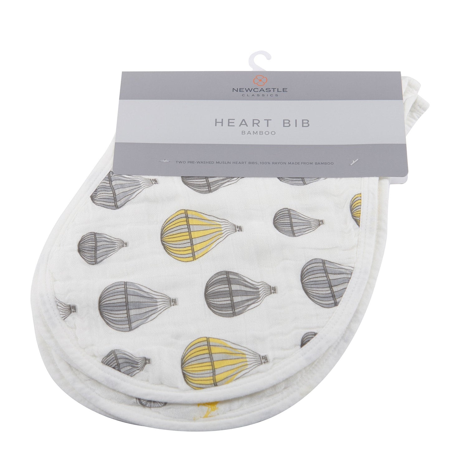 Traveler Bamboo Heart Bibs 2 Pack Soft Absorbent Natural Muslin Teething Feeding Essential Newcastle Classics