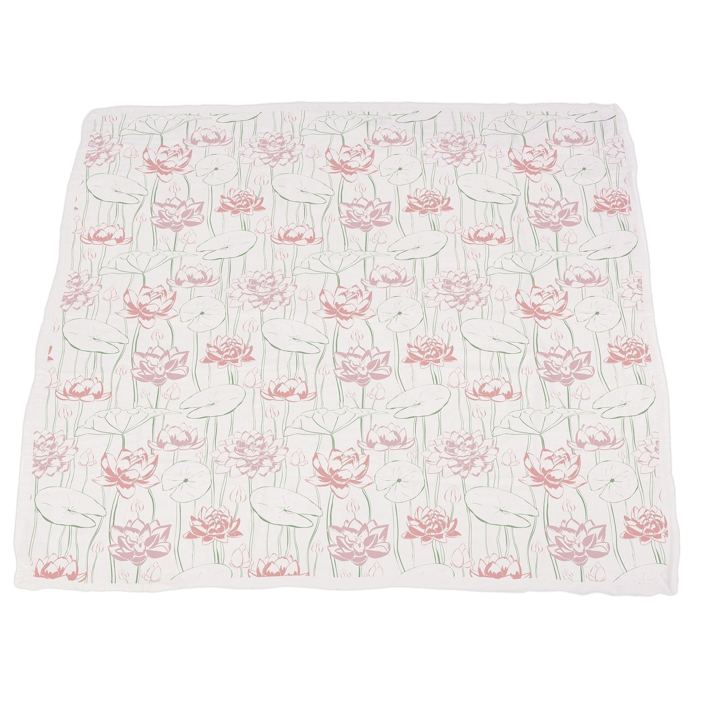 Turtles And Water Lily Bamboo Muslin Baby Blanket 100 Percent Natural Soft Cozy 47 Inch By 47 Inch Newcastle Classics