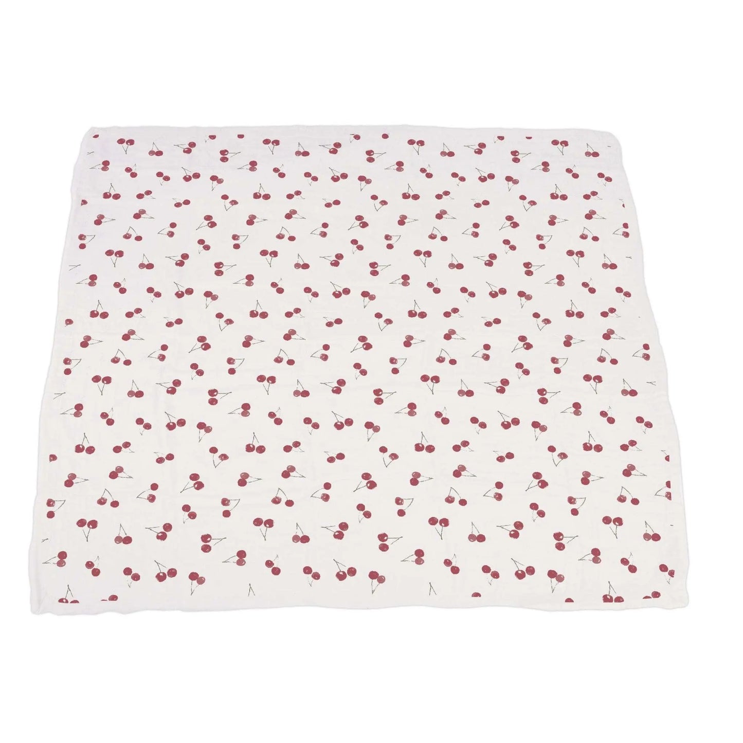 Two Hearts Sweetheart Cherry Newcastle Blanket 100 Percent Natural Bamboo Muslin Cozy Soft Breathable Kids Blanket 47 Inch x 47 Inch Newcastle Classics
