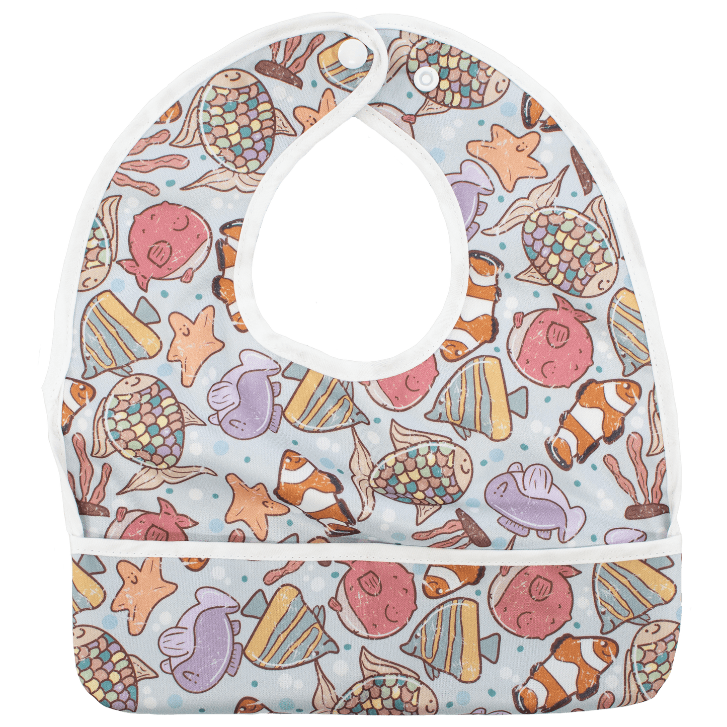 Under Waves The Flip Bib With Pocket Machine Washable Water Resistant Texas Tushies