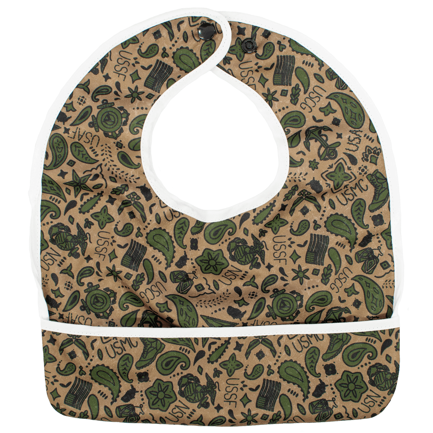 USA The Flip Bib with Pocket for Food and Drool Machine Washable Water Resistant Bib Texas Tushies