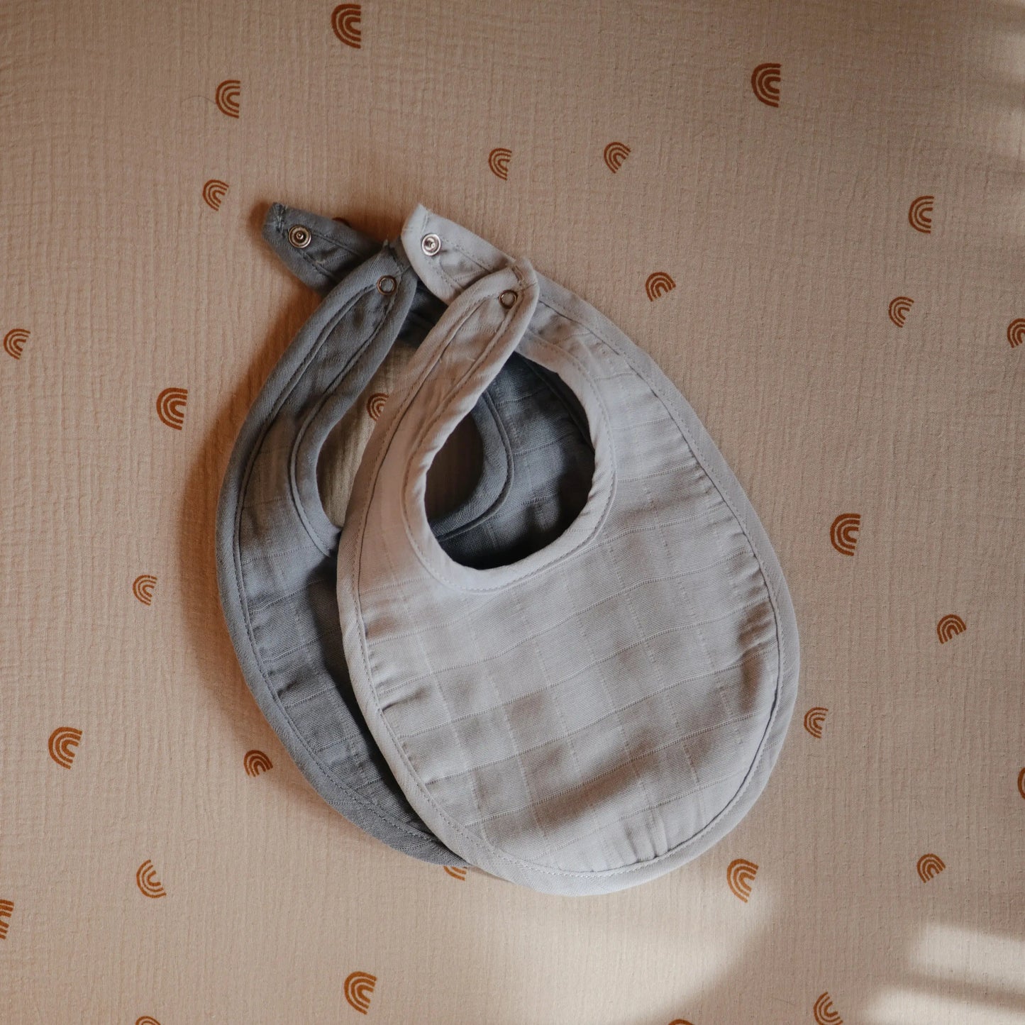 Muslin Bibs for Babies with Dual Snap Closure - Soft and Absorbent Multi-Layered Design Mushie