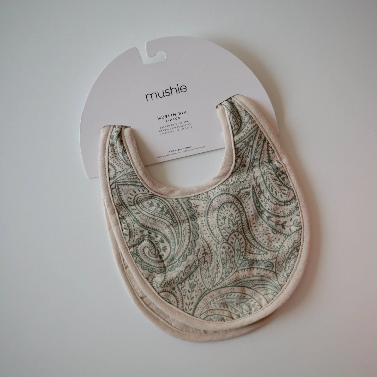 Muslin Bibs for Babies with Dual Snap Closure - Soft and Absorbent Multi-Layered Design Mushie