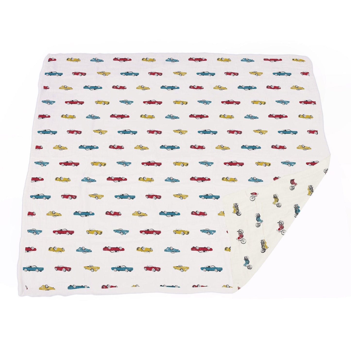 Vintage Muscle Cars And Motorcycles Bamboo Muslin Blanket 47x47 Inches Newcastle Classics