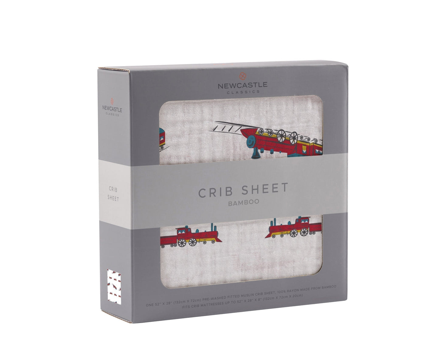 Vintage Steam Train Bamboo Crib Sheet Soft Breathable Comfy 100 Percent Natural Bamboo Muslin 28 X 52 Inches Newcastle Classics