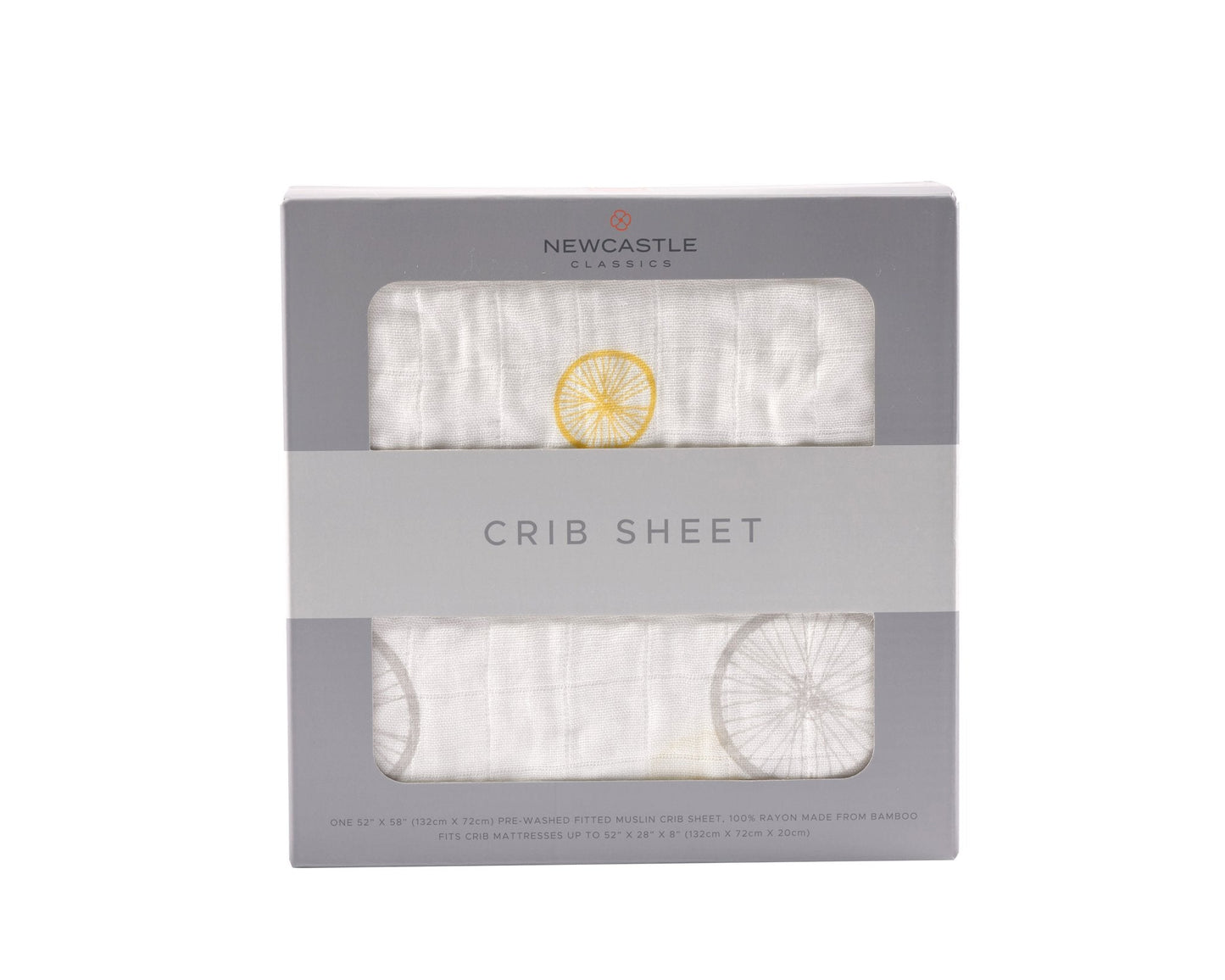 Vintage Wheel Bamboo Muslin Crib Sheet Soft Breathable Comfy Tailored Fit 28x52 Inches Newcastle Classics