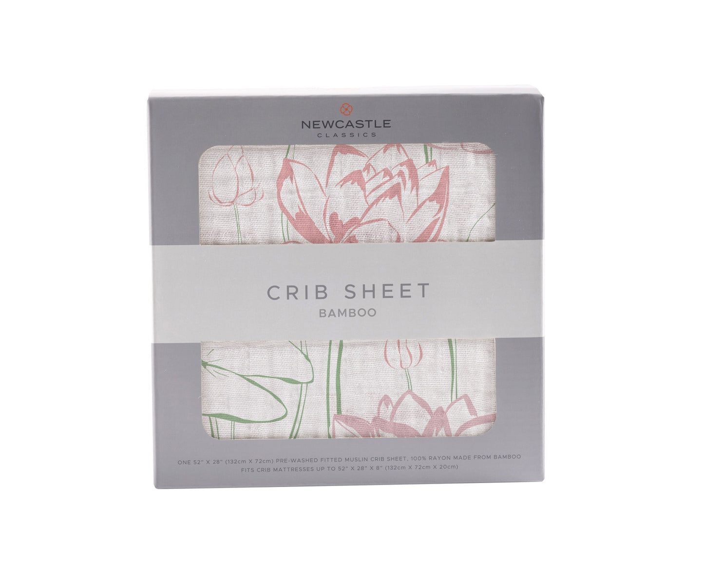 Water Lily Bamboo Muslin Crib Sheet Soft Breathable Comfy Fits Standard Crib Mattresses 28 x 52 Inches Newcastle Classics