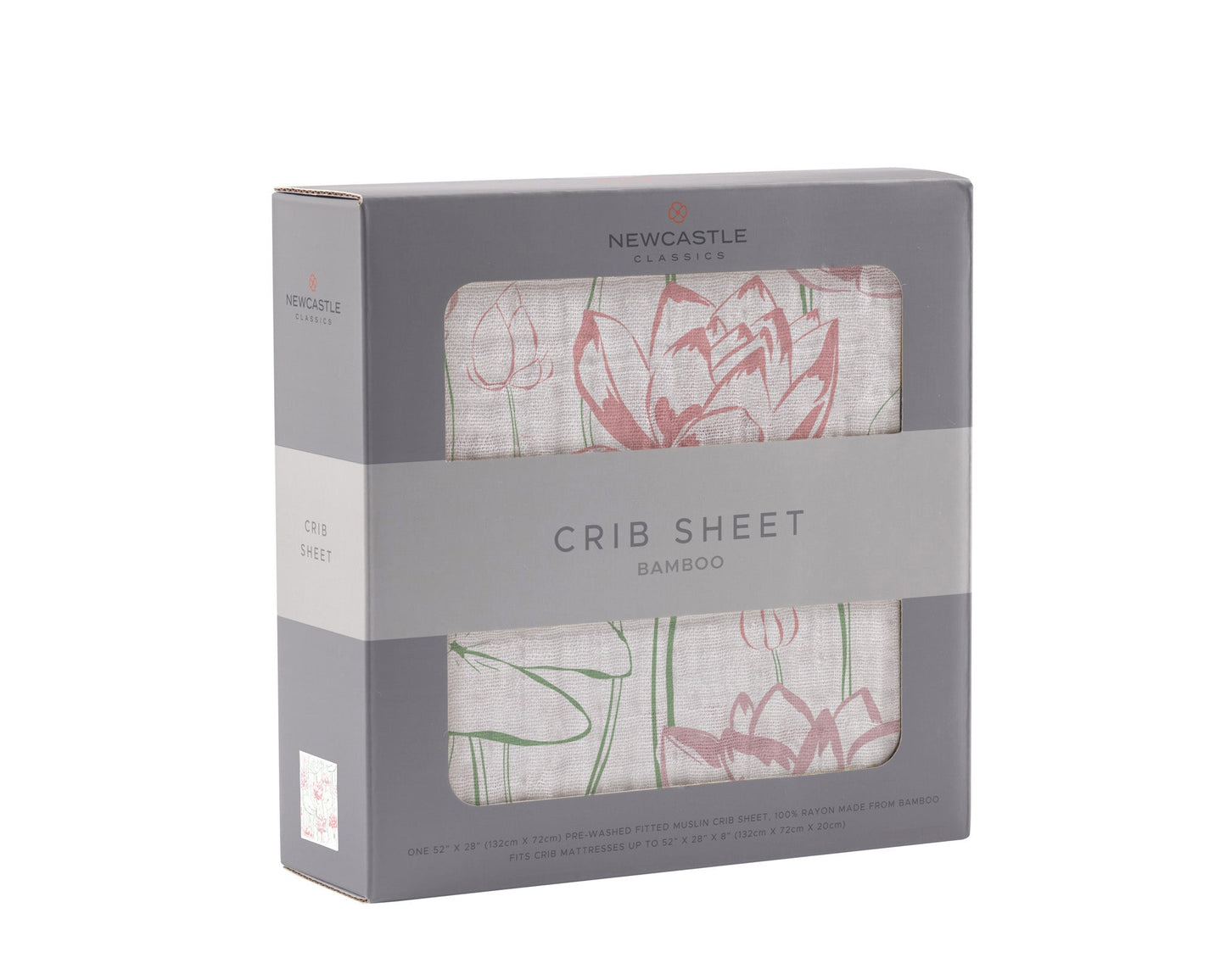 Water Lily Bamboo Muslin Crib Sheet Soft Breathable Comfy Fits Standard Crib Mattresses 28 x 52 Inches Newcastle Classics