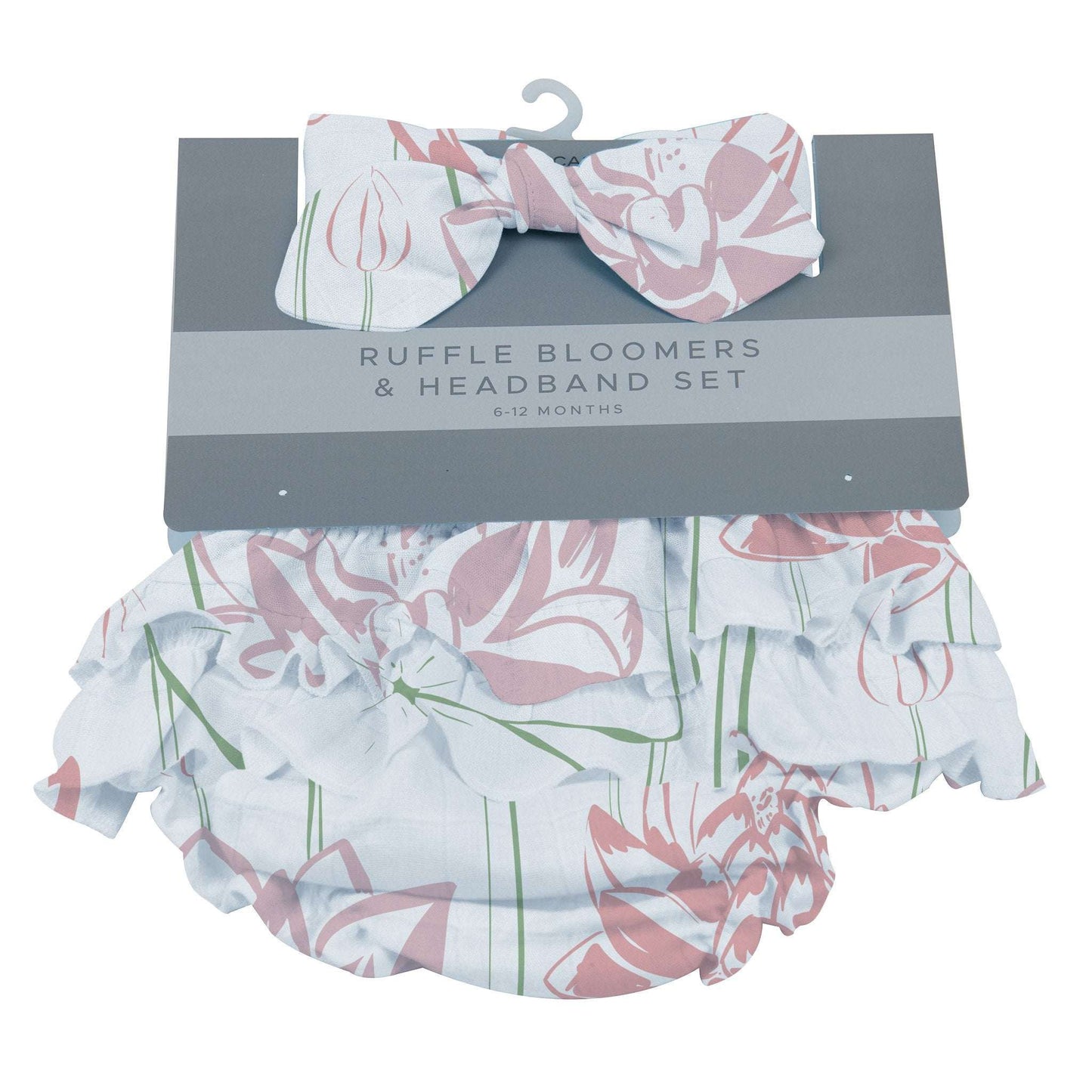 Water Lily Ruffle Bamboo Bloomer Headband Set for 0 to 12 Months Under The Sea Collection Newcastle Classics