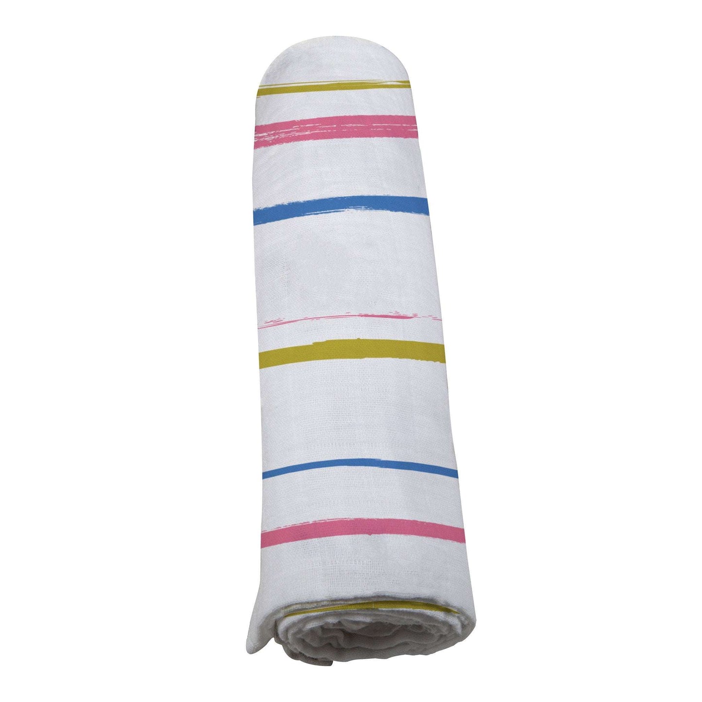 Watercolor Stripe Cotton Muslin Swaddle Blanket for Babies Newcastle Classics