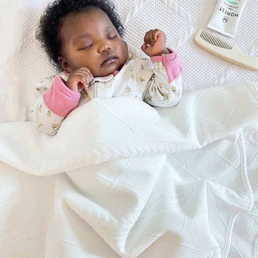 White 50 Inch x 60 Inch Full Size Knit Throw Blanket.