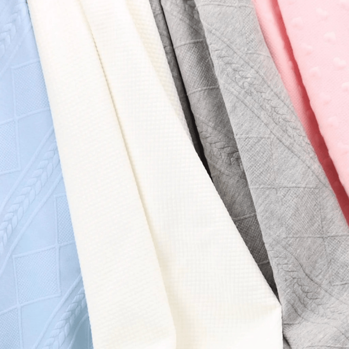 White Knit Blanket for Soft Storage Bags Cozy and Elegant Design.