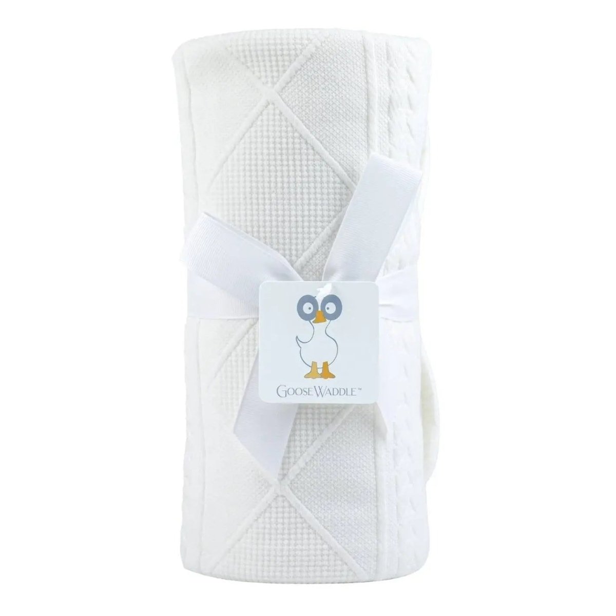 White Knit Blanket for Soft Storage Bags Cozy and Elegant Design.
