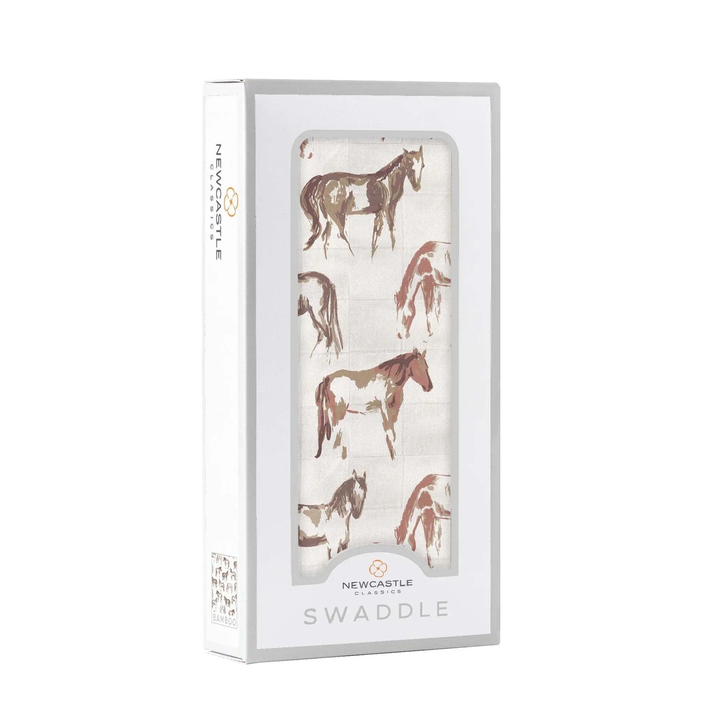 Wild Horses Bamboo Swaddle Soft Breathable Muslin Blanket 100 Percent Bamboo Fabric Newcastle Classics