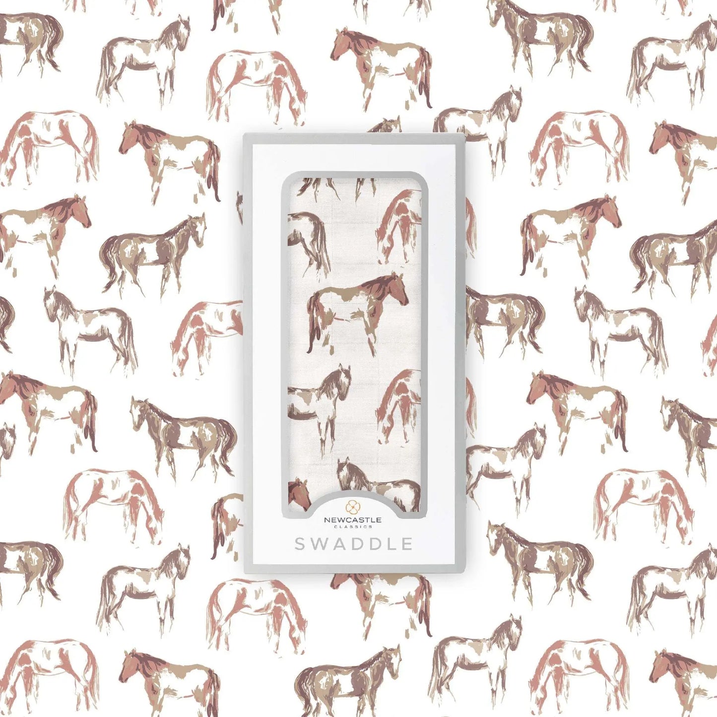 Wild Horses Bamboo Swaddle Soft Breathable Muslin Blanket 100 Percent Bamboo Fabric Newcastle Classics