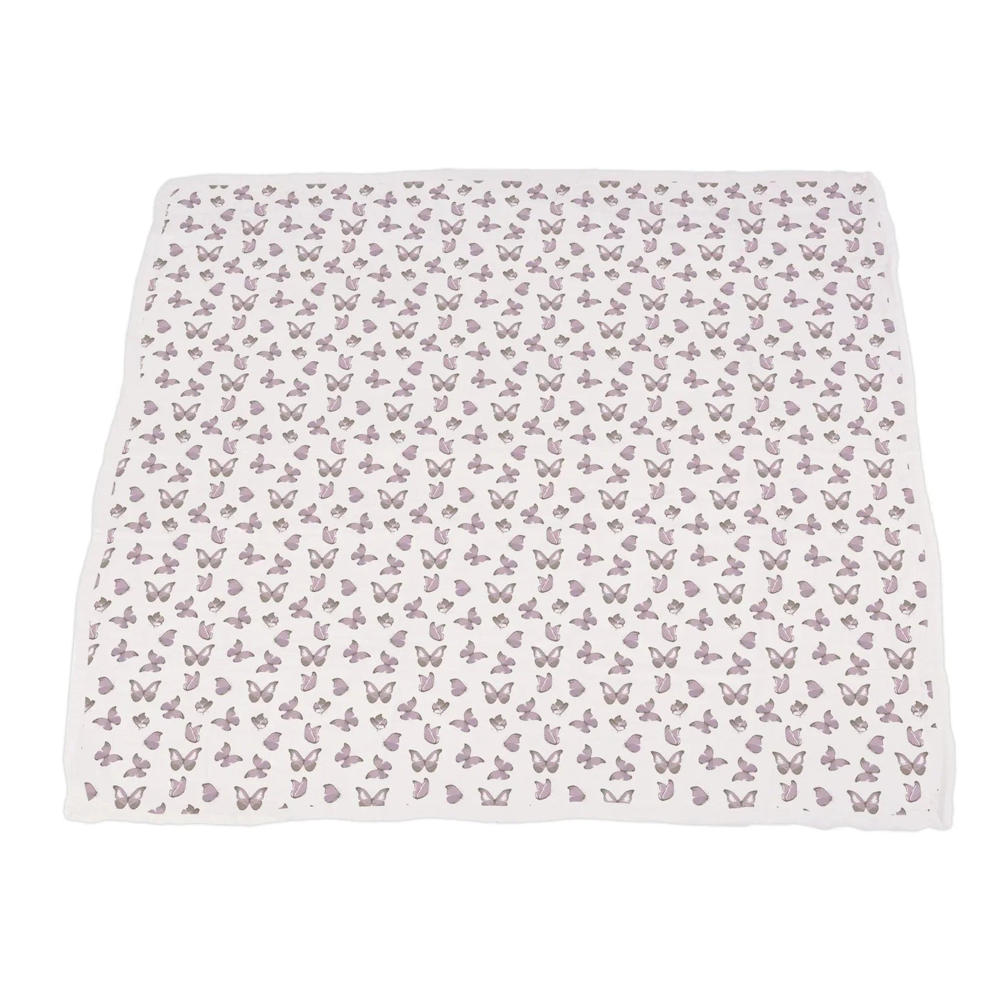 Winsome Butterflies and Orchid Lavender Cotton Newcastle Blanket for Kids 100 Percent Natural Muslin Soft Cozy and Breathable 47 Inch x 47 Inch Newcastle Classics