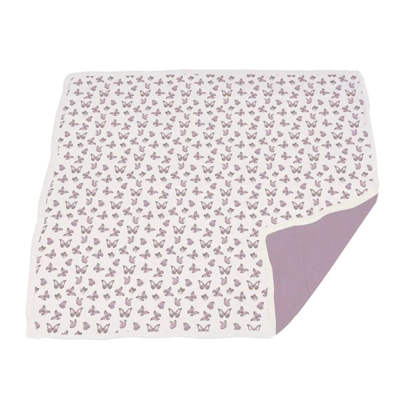 Winsome Butterflies and Orchid Lavender Cotton Newcastle Blanket for Kids 100 Percent Natural Muslin Soft Cozy and Breathable 47 Inch x 47 Inch Newcastle Classics