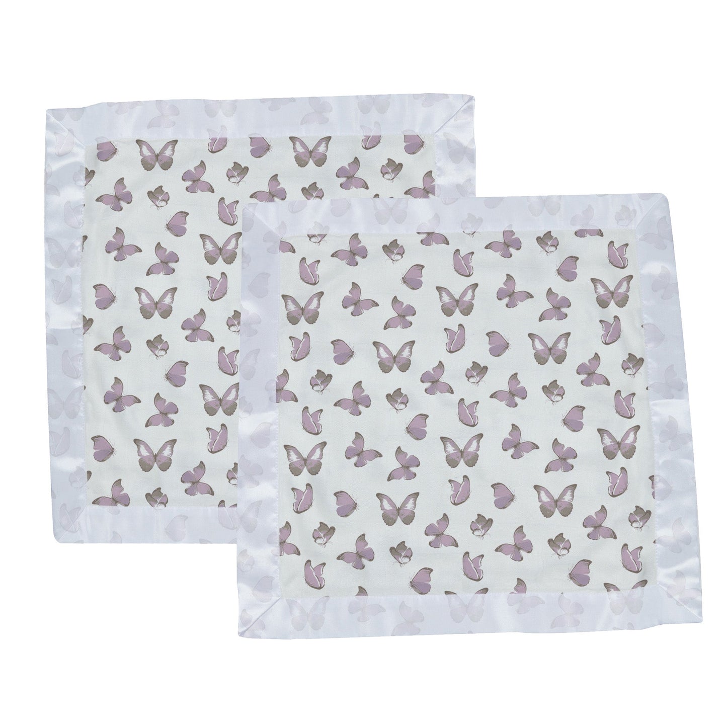 Winsome Butterflies Cotton Muslin Security Baby Blankie Twin Pack Newcastle Classics