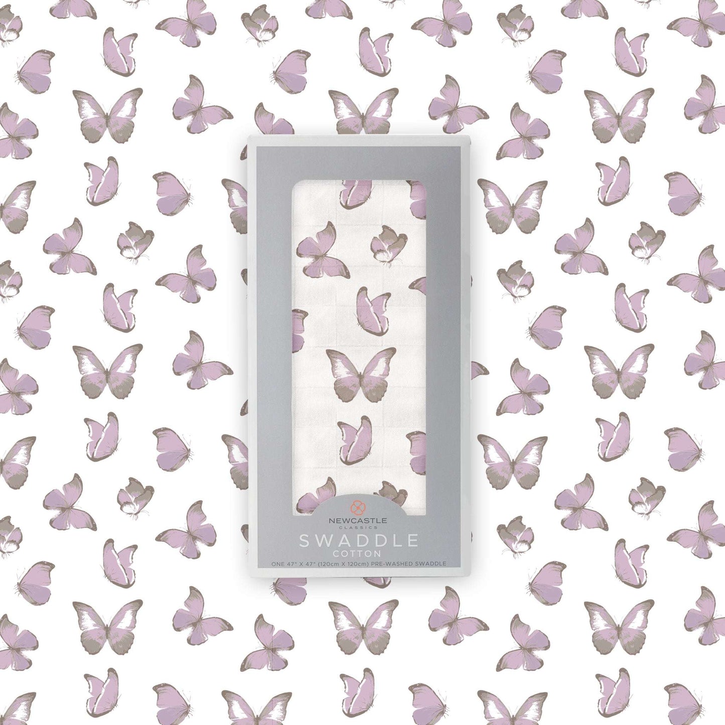 Winsome Butterflies Muslin Swaddle 100 Percent Natural Cotton Soft Breathable Multi Use Baby Blanket Newcastle Classics