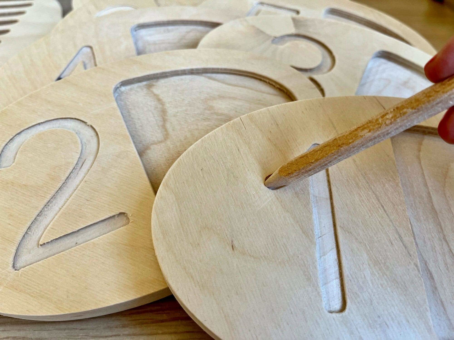 Wooden Tracing Board for Toddlers Counting Tray Set Kidodido Everetts Place: Online Boutique