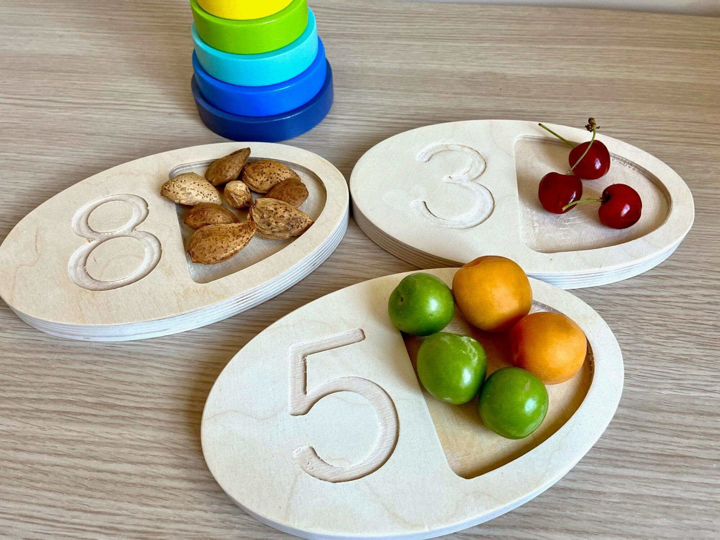 Wooden Tracing Board for Toddlers Counting Tray Set Kidodido Everetts Place: Online Boutique