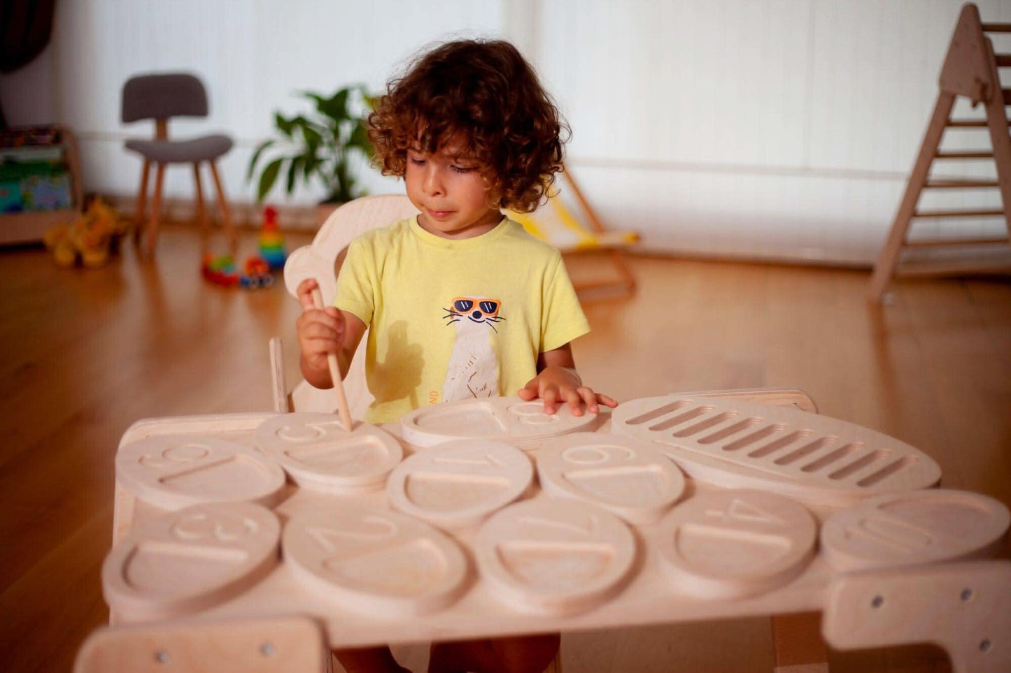 Wooden Tracing Board for Toddlers Counting Tray Set Kidodido Everetts Place: Online Boutique