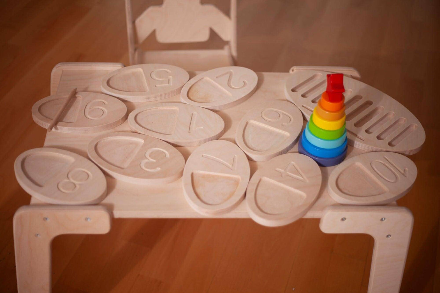 Wooden Tracing Board for Toddlers Counting Tray Set Kidodido Everetts Place: Online Boutique