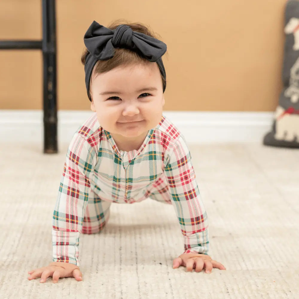 Zipper Footie with 2 Way Zip and Silicone Grips for Baby Comfort Sweet Bamboo