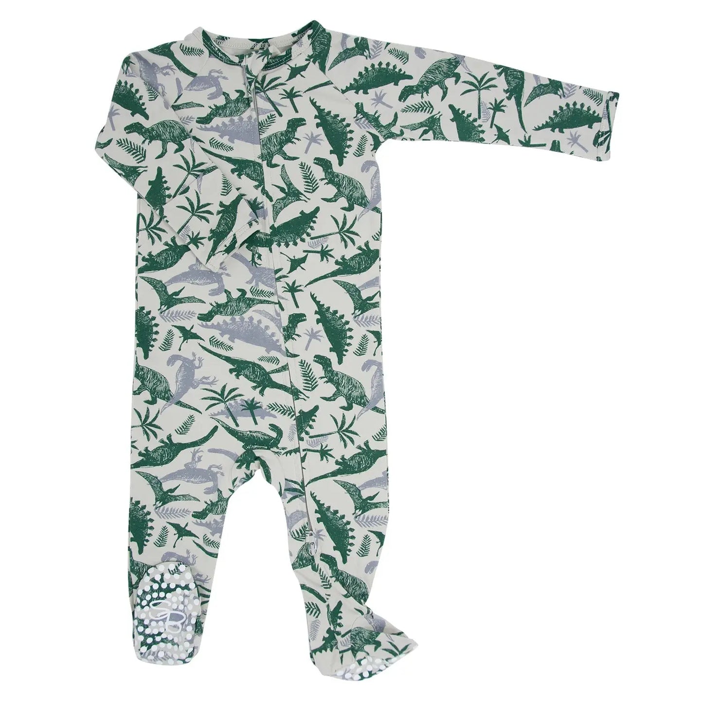 Zipper Footie With 2 Way Zipper And Silicone Grips For Easy Changing Sweet Bamboo
