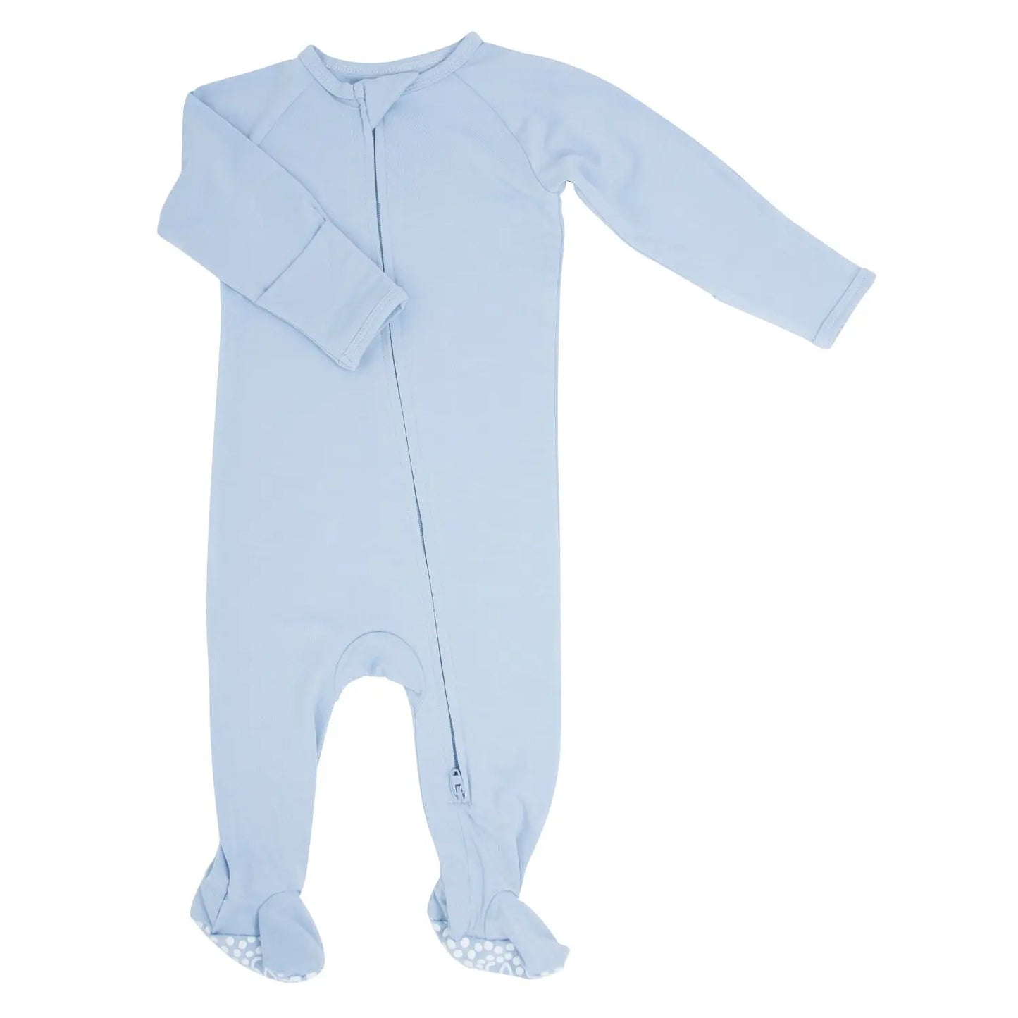 Zipper Footie with 2 Way Zipper Silicone Grips and Fold Over Handcuffs Sweet Bamboo