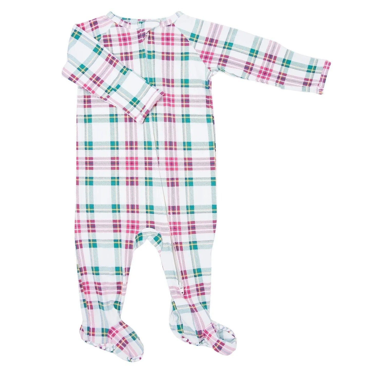 Zipper Footie with 2 Way Zip and Silicone Grips for Baby Comfort Sweet Bamboo