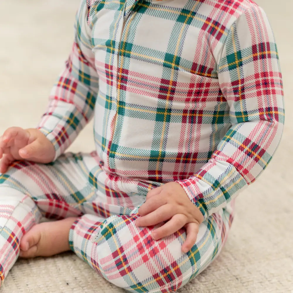 Zipper Footie with 2 Way Zip and Silicone Grips for Baby Comfort Sweet Bamboo