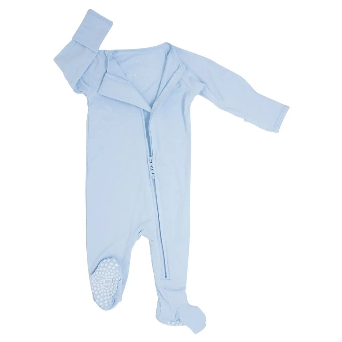 Zipper Footie Two Way Zipper Silicone Grips And Fold Over Cuffs Sweet Bamboo