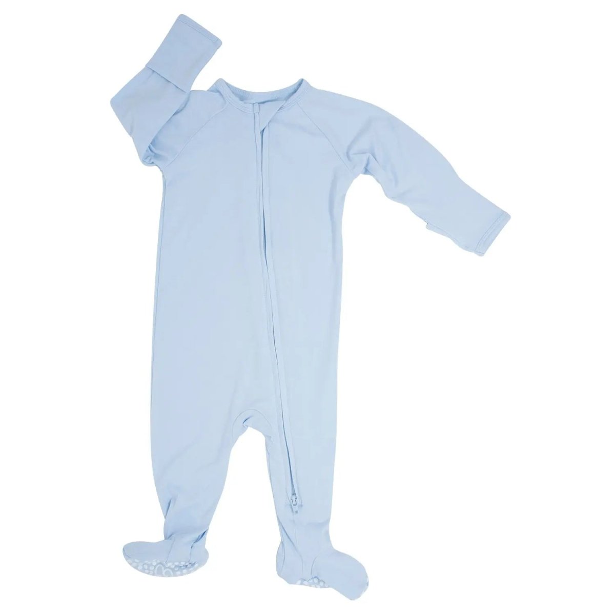 Zipper Footie Two Way Zipper Silicone Grips And Fold Over Cuffs Sweet Bamboo