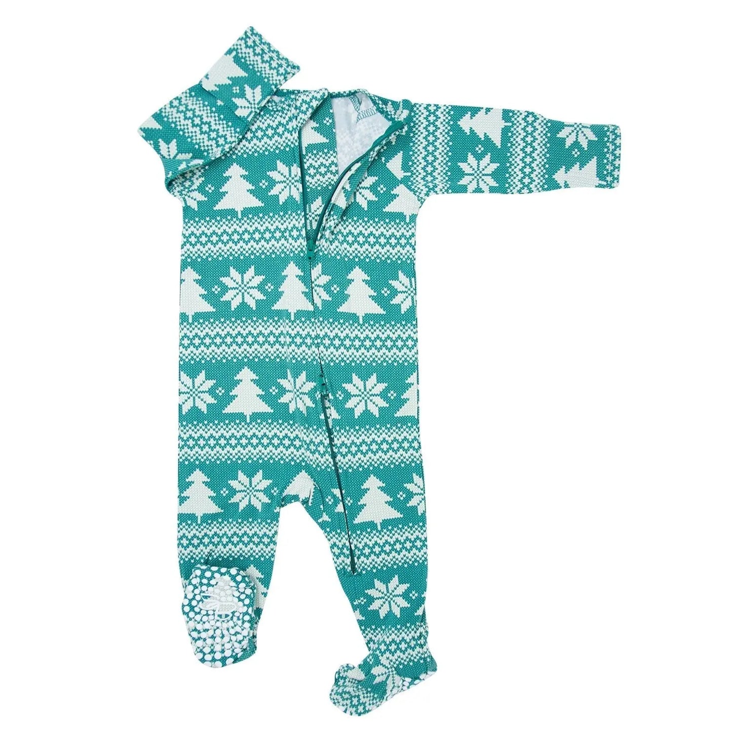 Zipper Footie with 2 Way Zipper and Fold Over Cuffs for Easy Changing Sweet Bamboo