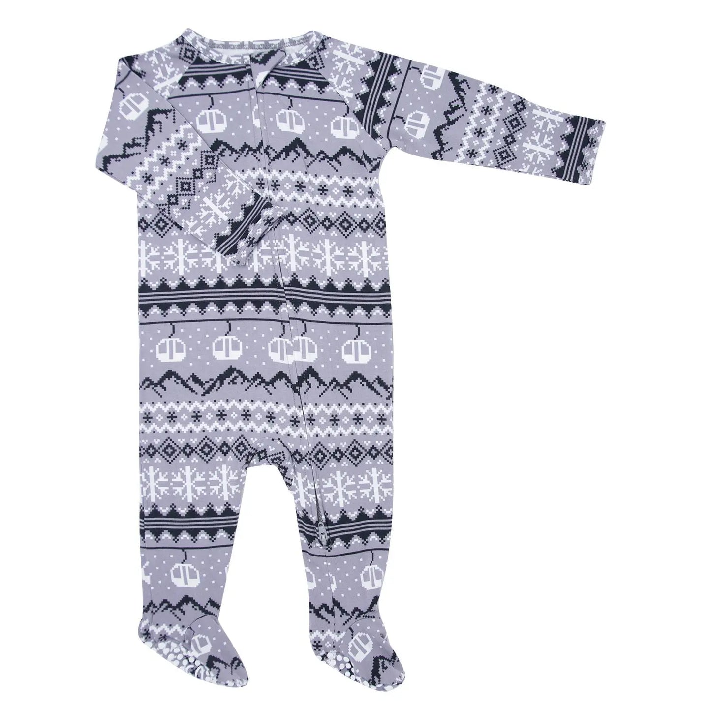 Zipper Footie with 2 Way Zip and Silicone Grips for Easy Changing Sweet Bamboo