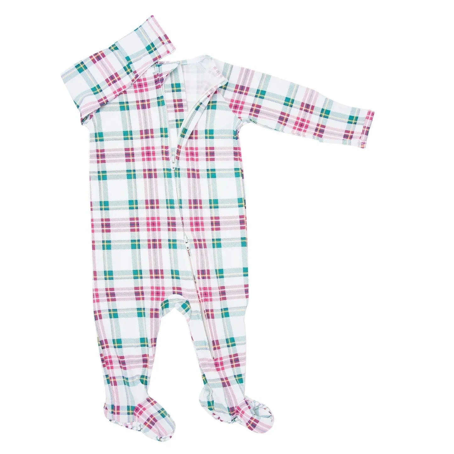 Zipper Footie with 2 Way Zip and Silicone Grips for Baby Comfort Sweet Bamboo