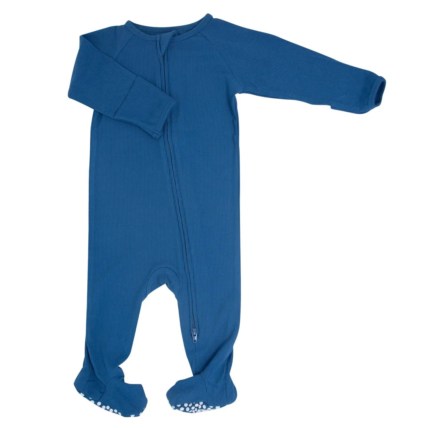 Zipper Footie with 2 Way Zipper and Silicone Grips for Baby Comfort Sweet Bamboo