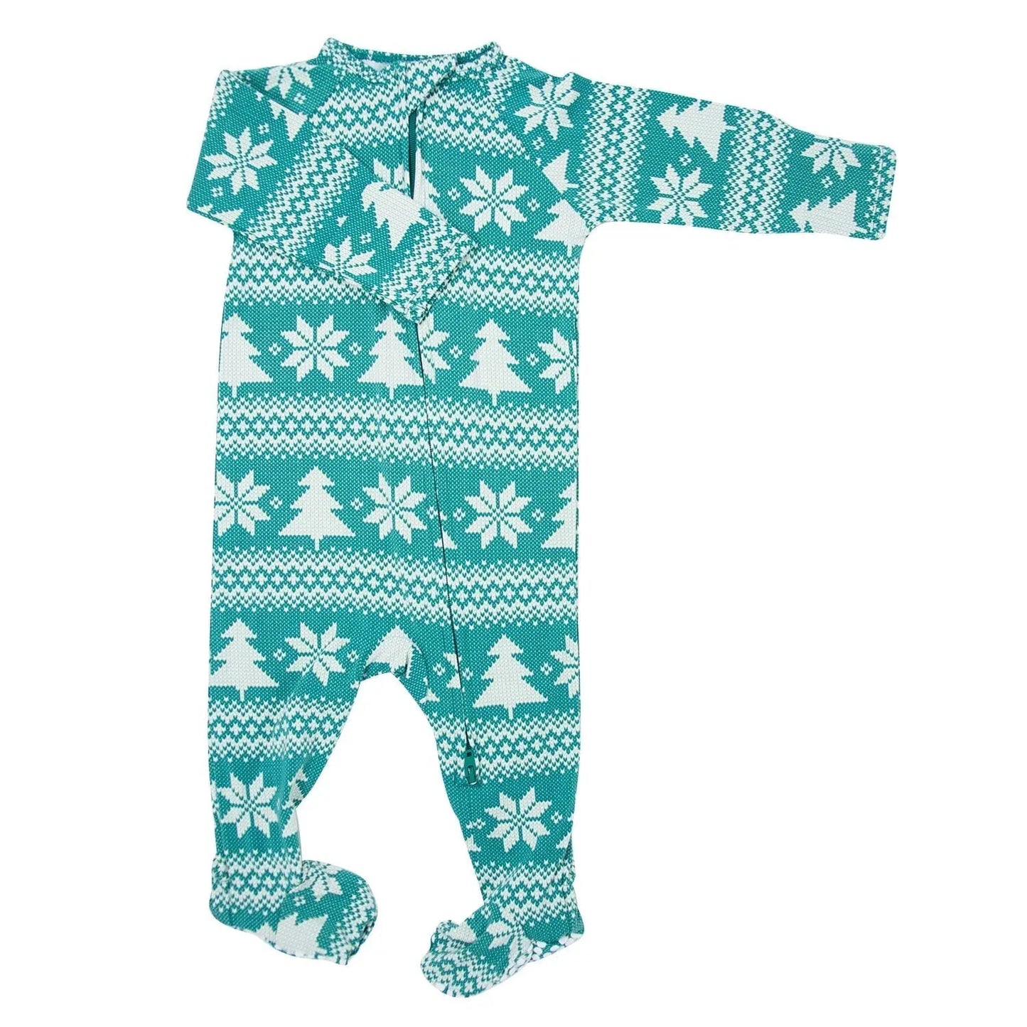 Zipper Footie with 2 Way Zipper and Fold Over Cuffs for Easy Changing Sweet Bamboo