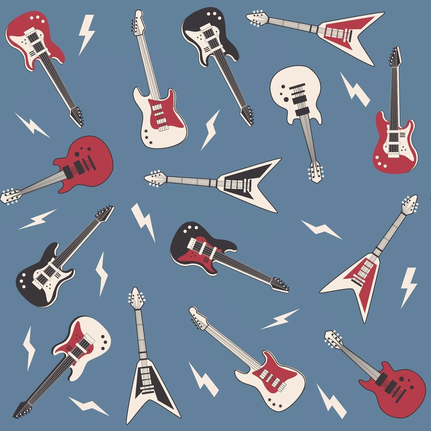 Electric Guitars Rockstar Zipper Footie for Babies with 2 Way Zip and Fold Over Cuffs Sweet Bamboo