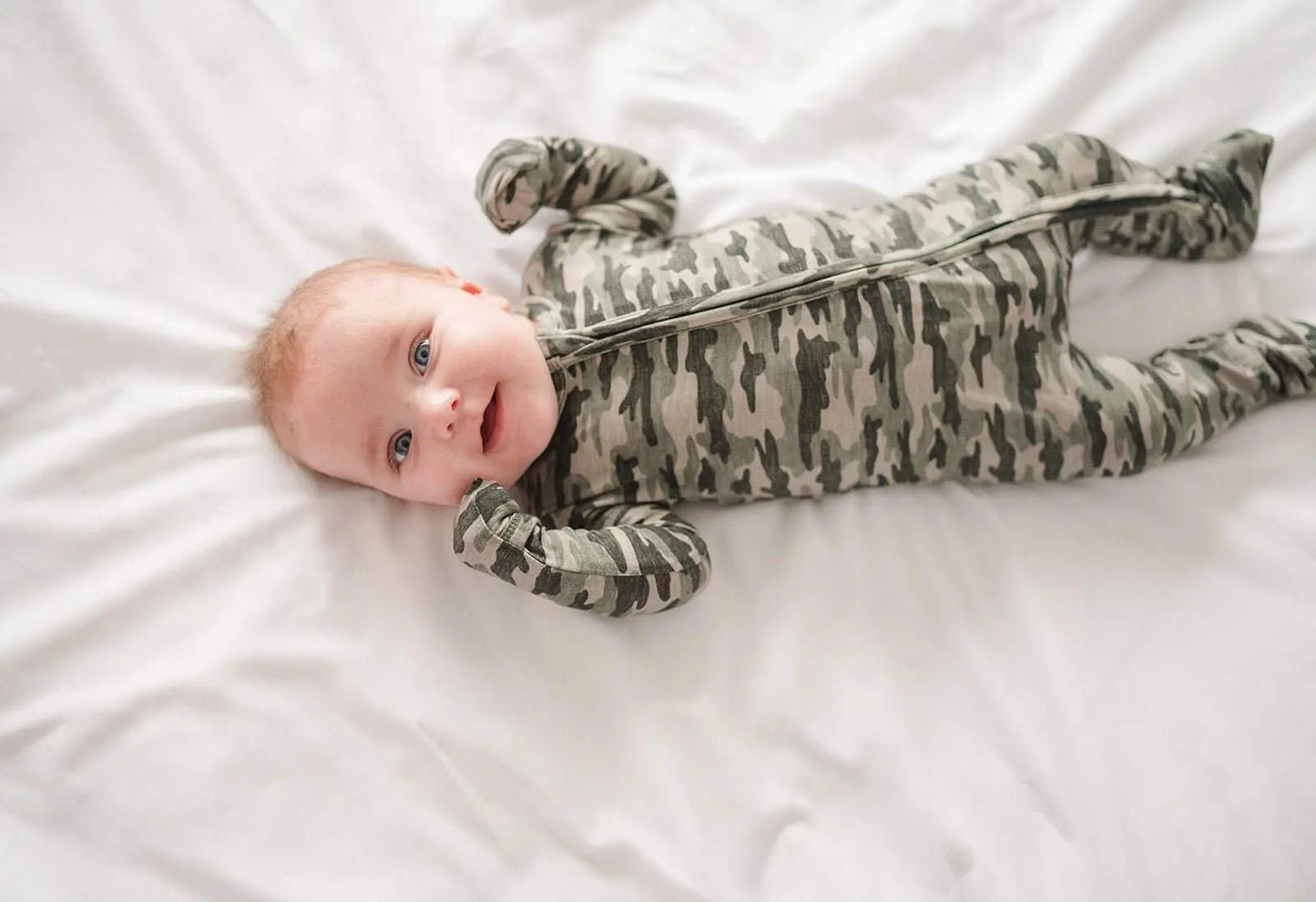 Zipper Romper Camo Soft Bamboo Viscose Baby Outfit Harp Angel Boutique