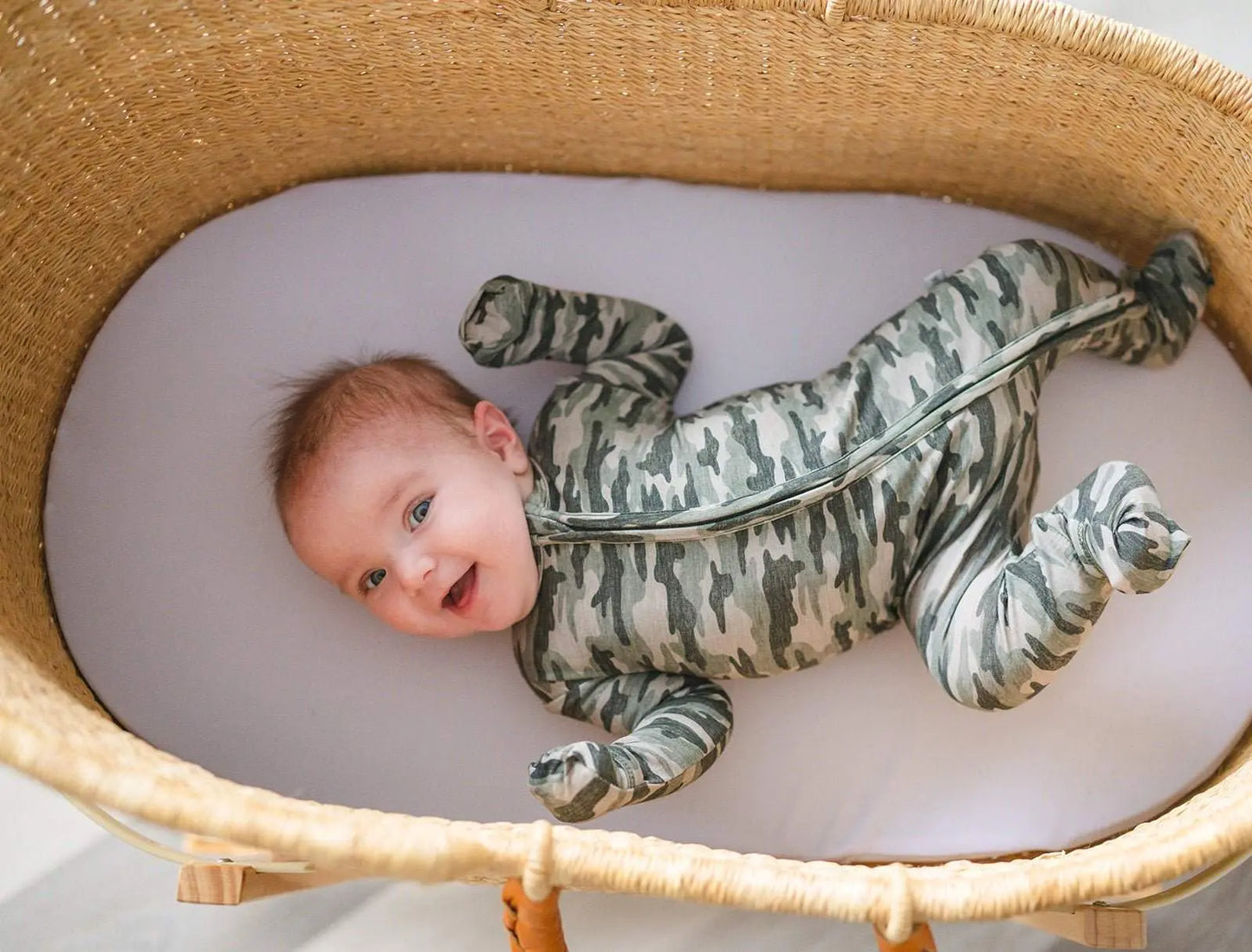 Zipper Romper Camo Soft Bamboo Viscose Baby Outfit Harp Angel Boutique