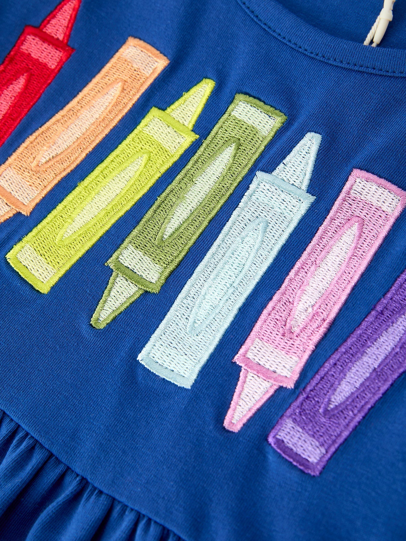 Girls Back To School Crayon Twirl Dress Ruffle Applique by Rylee Faith Designs at Everetts Place