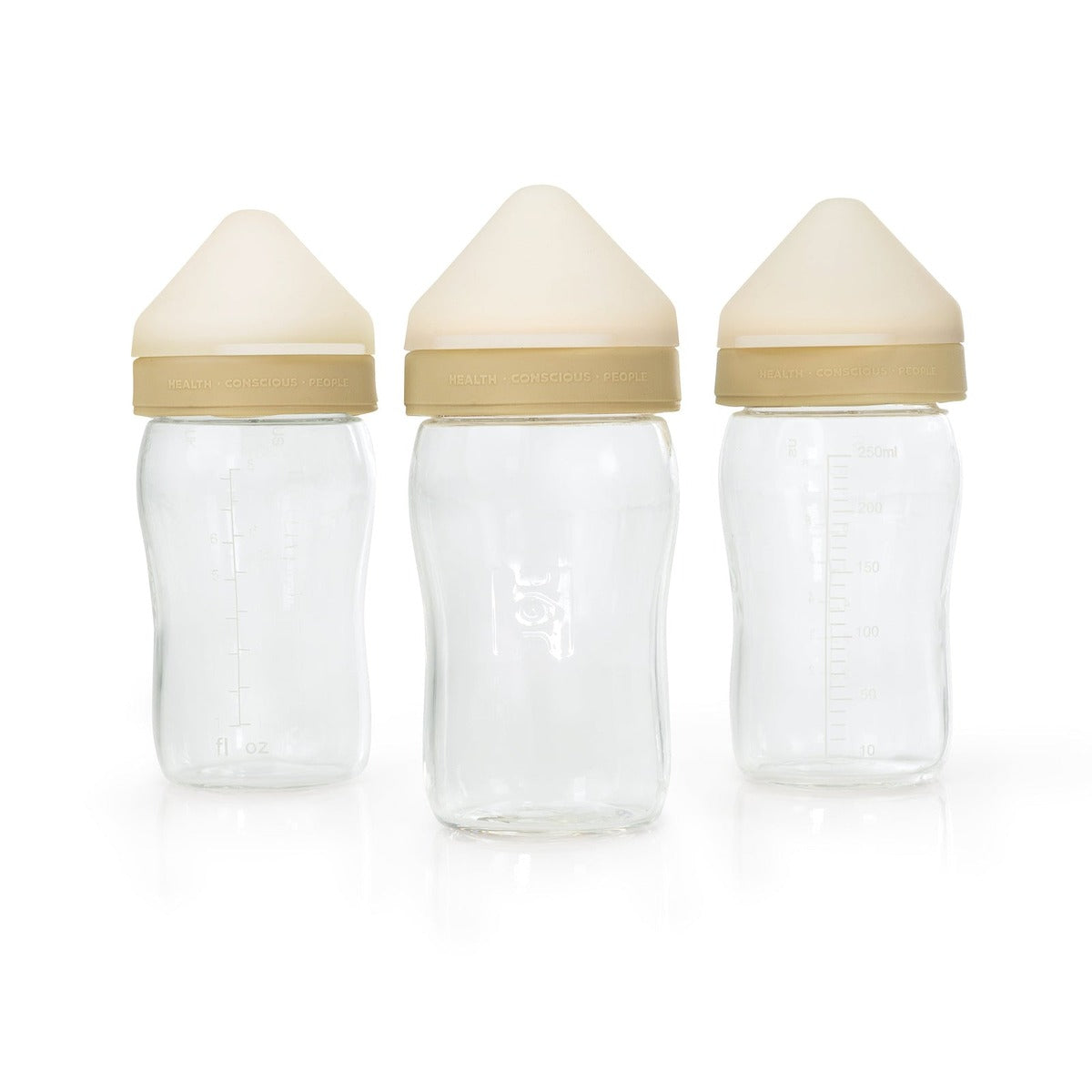 Plastic-free borosilicate glass baby bottles, 3-pack