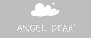 Logo of Angel Dear showcasing a cloud and star design on a grey background.